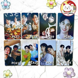 TayNew LOMO Photocard Set 2, Double Sided Dark Blue Kiss Thai BL Series Gift, GMMTV