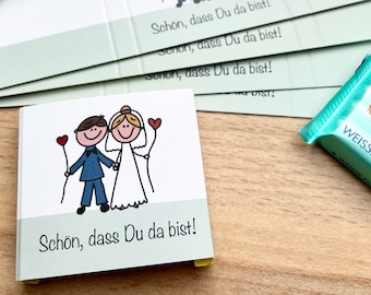 Gastgeschenk Banderole "Brautpaar" für Ritter Sport Mini Schön dass Du da bist Hochzeit Tischdeko Feier