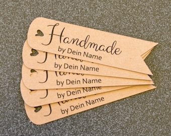 24 brown and white kraft paper tags for gifts, tags, weddings