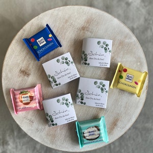 Personalized banderole party favor for Ritter Sport Mini, "Nice to see you" wedding table decoration, birthday party celebration image 1