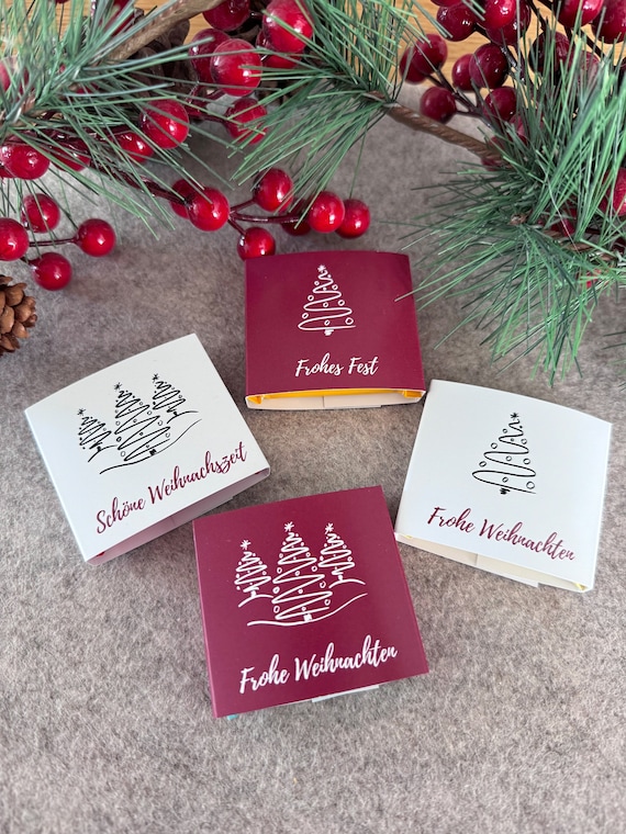 Weihnachtliche Papierbanderolen für Mini Ritter Sport  | Schoko Banderolen Weihnachten | Adventskalender Füllung | Kleine Geschenkverpackung
