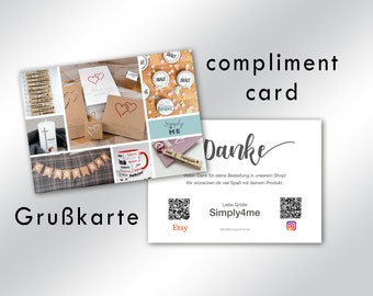 Personalisierte Compliment Card /Grußkarte für deine Kunden