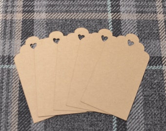 20 tags made of brown or white kraft paper for gifts, tags, weddings