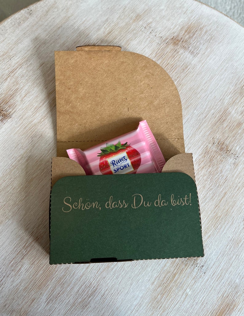 Box Verpackung Gastgeschenk für eure Hochzeit mit Personalisierung Ritter Sport Haribo usw. Bild 2