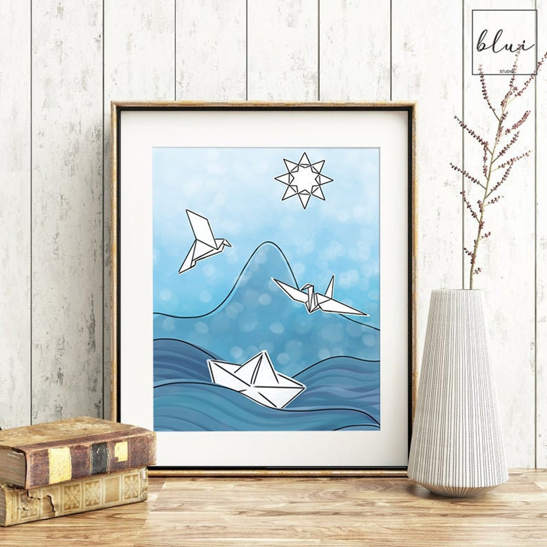 Marine Printable Art Blue Sea Poster Digital Sea Print - Etsy España