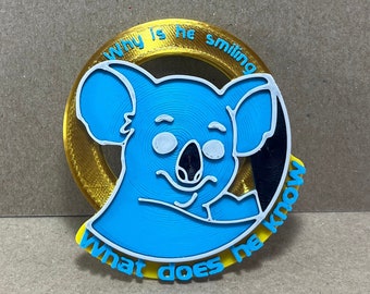 Cosmic Koala, 2 inch wide shiny multicolor 3D printed Magnet, Lower Decks, Available as an Ornament