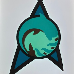 Cetacean Ops wall window hanger,8inches, multicolor 3D printed, Lower Decks