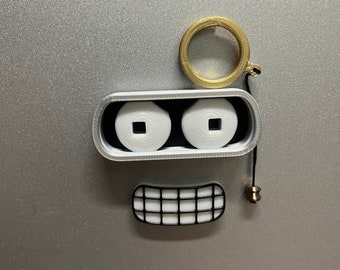 Bender eyes and mouth 2 separate magnets, now with monocle!  2inch wide, Multicolor 3D print, Futurama