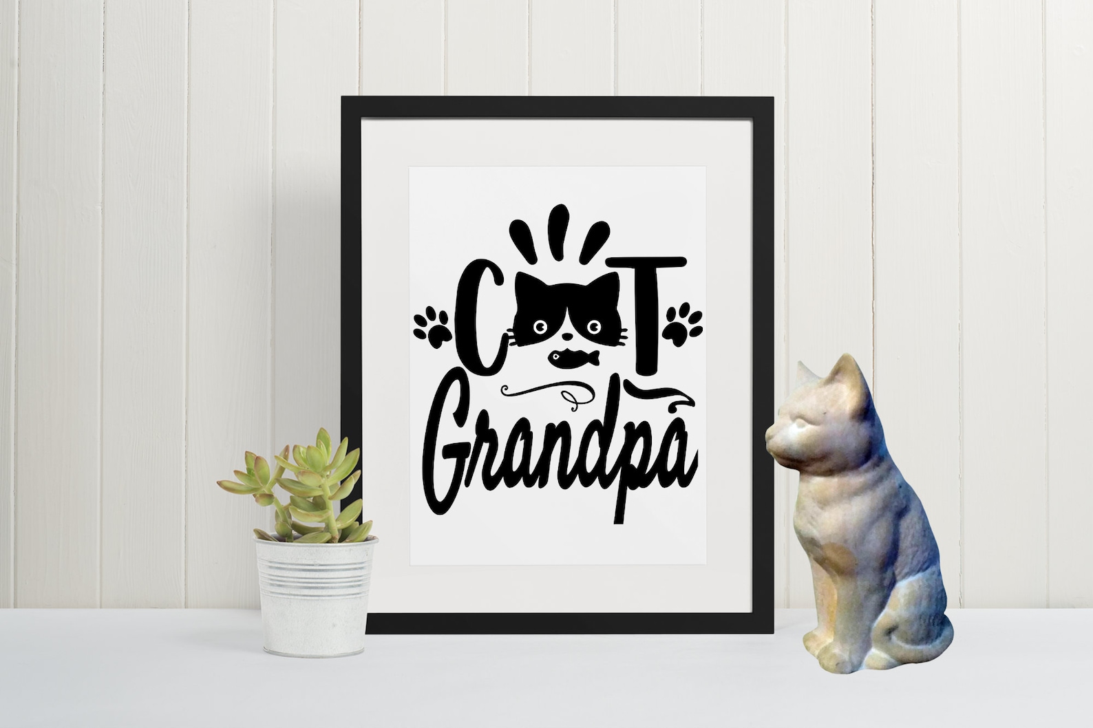 Cat Grandpa Grandfather Cat quote png Cat Wall Art to Etsy
