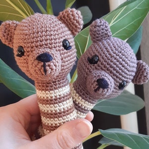 Crochet Pattern Bear, Crochet Pattern Baby Rattle Bear, Instructions, Pattern, Baby Rattle Bear, Bear, Amigurumi, Crocheted, Rattle, Baby Rattle