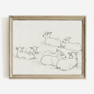 Vintage Lamb Print, Farmhouse Wall Decor, Country Wall Art, Printable File, D10 , INSTANT DOWNLOAD