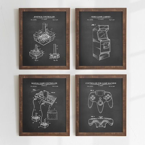 Retro Gaming Patent Prints Set of 4 Printable Patent - Etsy
