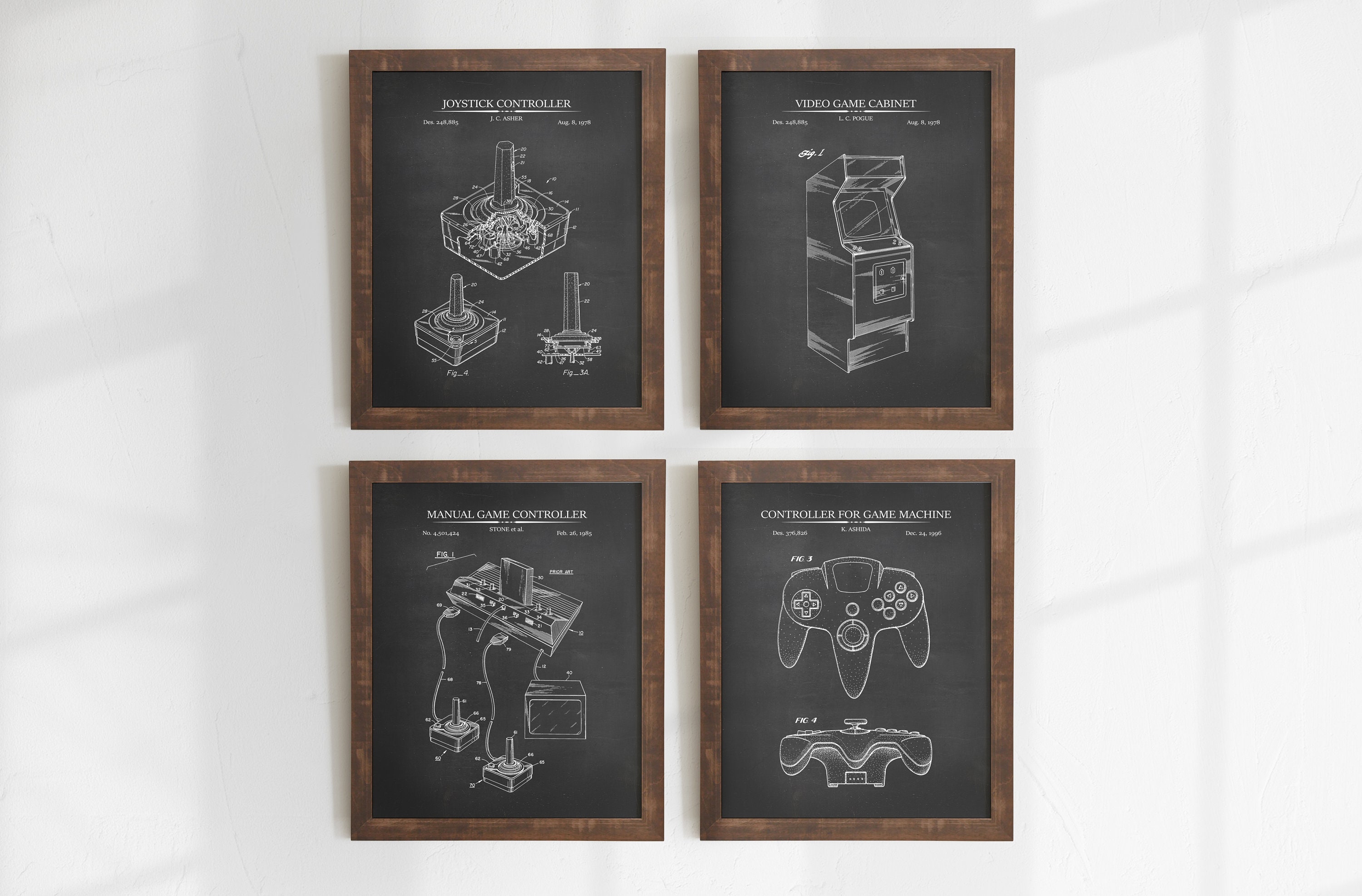 Retro Gaming Patent Prints Set of 4 Printable Patent - Etsy
