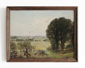 English Countryside Print | Vintage Painting, Farmhouse Decoration, Printable Art, #502 INSTANT DOWNLOAD