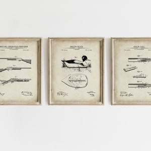 Duck Hunting Patent Prints - Set of 3 - Printable Patent Artwork, Duck Hunting Wall Art, Hunter Gift, Vintage Room Decor -  INSTANT DOWNLOAD