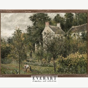 Pintura al óleo de jardín / Decoración vintage de la pared del país francés / IMPRIMIBLE #264