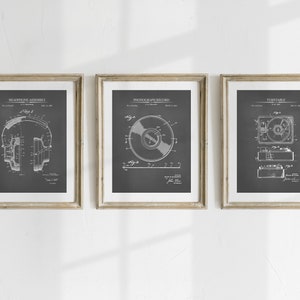 DJ Patent Prints - Set of 3 - Printable Patent Artwork, DJ Wall Art, DJ Gift, Vintage Room Décor -  Instant Download