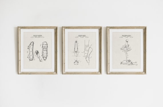 Ballet Patent Prints - Set of 3 - Printable Patent Artwork - Ballet Wall Art - Ballerina Gift - Ballet Room Decor -  INSTANT DOWNLOAD