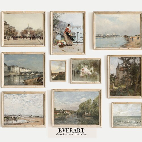 French Gallery Wall Print Set 10 French Paintings Vintage Etsy