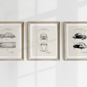 Vintage Car Patent Prints - Set of 3 - Printable Patent Artwork, 30s Cars Wall Art, Printable Car Posters - INSTANT DOWNLOAD