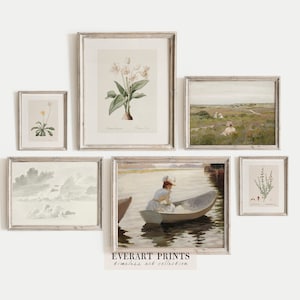 Vintage Neutral Gallery Wall | Printable Set of 6 |  French Country Decor, GW22