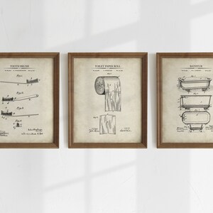 Bathroom Patent Prints - Set of 3 - Printable Patent Artwork , Bathroom ...