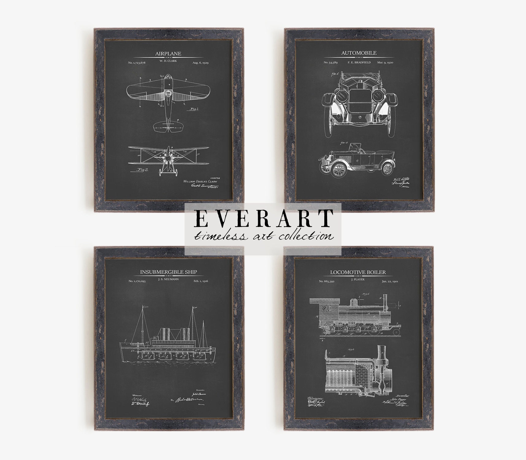 Vintage Vehicle Patent Prints Set of 4 Printable Patent - Etsy