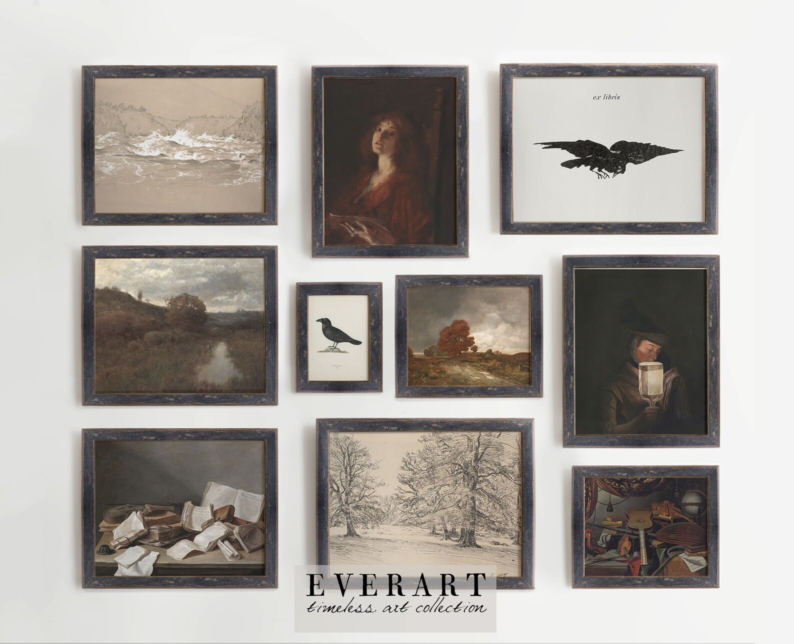 Dark Academia Gallery Wall Print Set of 10, Printable Wall Art ...