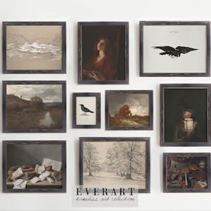 Dark Academia Gallery Wall Print Set of 10, Printable Wall Art, Halloween Wall Art, Moody Victorian Wall Art, GW47, INSTANT DOWNLOAD