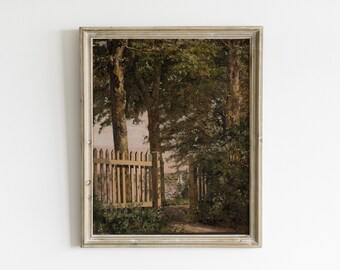 Cottage Garden Print, Vintage Oil Painting, Farmhouse Decor | PRINTABLE #238