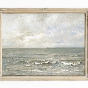 Seascape Print, Vintage Sea Painting, Coastal Wall Decor | Printable Wall Art, #58 , INSTANT DOWNLOAD