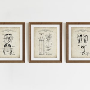 Boxing Patent Prints - Set of 3 - Printable Patent Artwork, Boxing Wall Art, Boxer Gift, Vintage Room Décor -  INSTANT DOWNLOAD