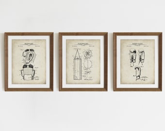 Boxing Patent Prints - Set of 3 - Printable Patent Artwork, Boxing Wall Art, Boxer Gift, Vintage Room Décor -  INSTANT DOWNLOAD