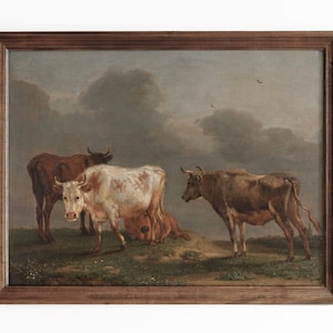 Vintage Country Painting, Cow Wall Art, Farmhouse Wall Decoration | Printable Painting, #5 , INSTANT DOWNLOAD