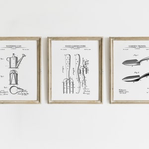 Gardening Patent Prints - Set of 3 - Printable Patent Artwork, Gardening Wall Art, Gardener Gift - Vintage Décor - INSTANT DOWNLOAD