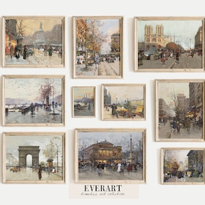 Paris Gallery Wall Print Set - 10 Impressionist French Paintings, Early 1900s Paris,  Printable Wall Art, GW7, INSTANT DOWNLOAD