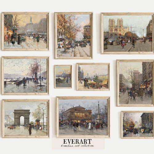 French Gallery Wall Print Set 10 French Paintings Vintage Etsy