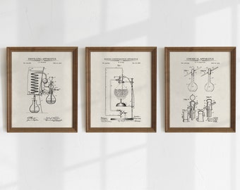 Chemistry Patent Prints - Set of 3 - Printable Patent Artwork, Chemistry Wall Art, Chemist Gift, Vintage Room Décor -  INSTANT DOWNLOAD