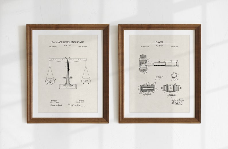 Law Patent Prints Set of 2 Printable Patent Artwork Law | Etsy