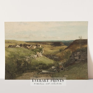 フランスの村の絵画、ビンテージのフランスの田舎風装飾 | 印刷可能 #188