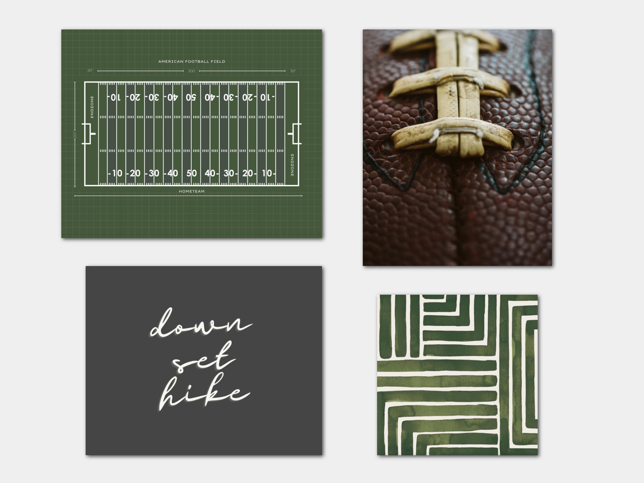 Football Gallery Wall Art Prints Themed Art Set Football Etsy