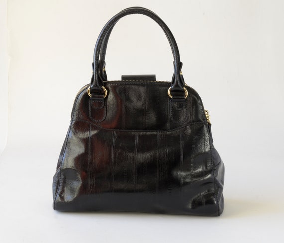 Vintage JASPER CONRAN, BLACK Real Leather, Tote /… - image 6