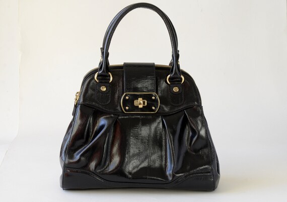 Vintage JASPER CONRAN, BLACK Real Leather, Tote /… - image 2