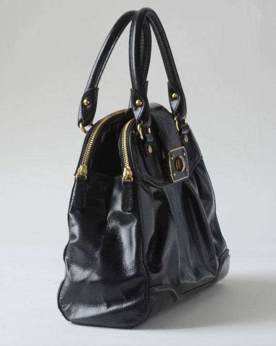 Vintage JASPER CONRAN, BLACK Real Leather, Tote /… - image 4