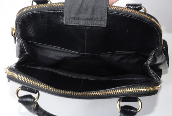 Vintage JASPER CONRAN, BLACK Real Leather, Tote /… - image 8