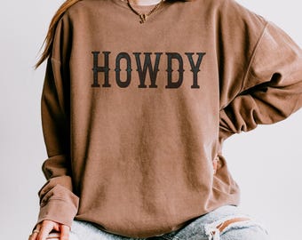 Hola sudadera ligera unisex con cuello redondo; sudadera de concierto; sudadera occidental; vestimenta campestre; colores cómodos; moda occidental