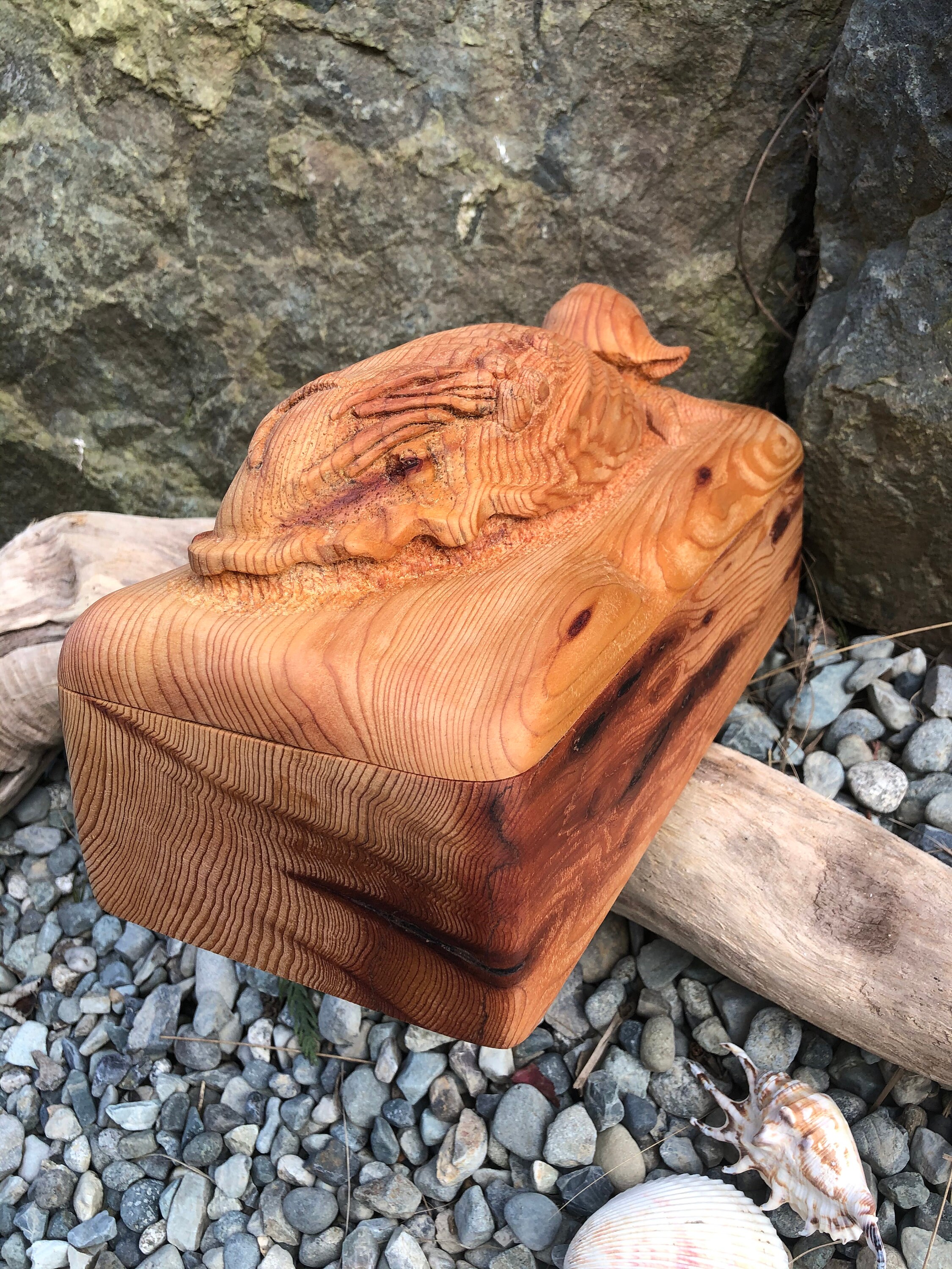 Cedar Box Wood Hand Carved Red Cedar First Nations Native Etsy UK