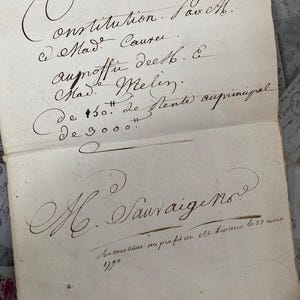 1764, Raccolta di due antichi manoscritti francesi, uno realizzato in pergamena originale, documenti storici antichi dalla Francia