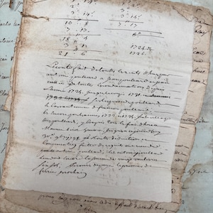 Anni 1730, 8 documenti, raccolta rilegata di manoscritti francesi antichi, documenti originali manoscritti dalla Francia