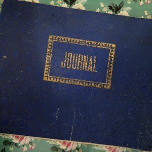 Early 1900s small French ledger book, journal, original French antique historical documents